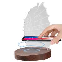 New Hot Sell 3D Art LED Light Wireless Charger Pad 10W Qi Wireless Charger with Night Light